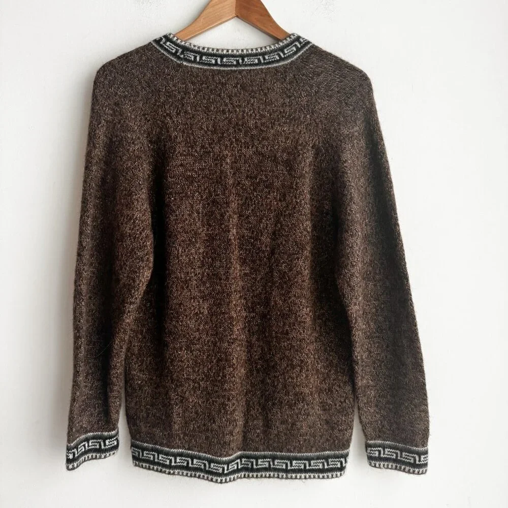 Ethnic Alpaca Wool Blend Handmade Sweater S - Picture 5 of 6